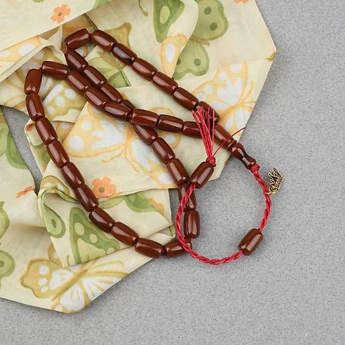 Omari S�kma Kehribar F��� Kesim Oturtma �mameli Sistemli 7x11mm Tesbih