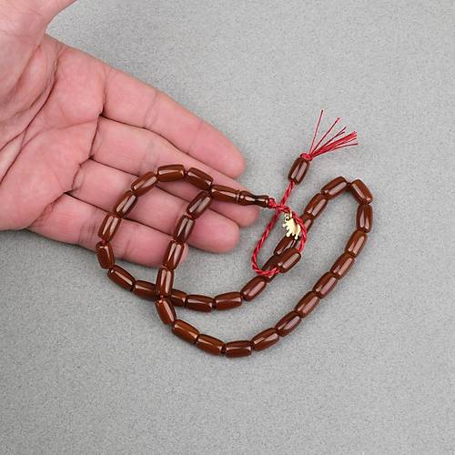 Omari S�kma Kehribar F��� Kesim Oturtma �mameli Sistemli 7x11mm Tesbih