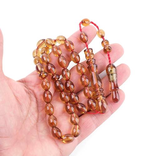Sumatra Kaya Damla Kehribar Beyzi Kesim 8x12mm Tesbih