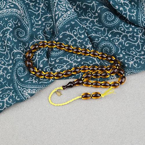 Omari Ate� Kehribar Beyzi Kesim Oturtma �mameli Sistemli 8.5x11mm Tesbih