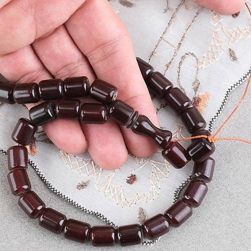 Katalin �ubuk Kaps�l Kesim 9x11mm Tesbih -Koyu Bordo P�ks�ls�z