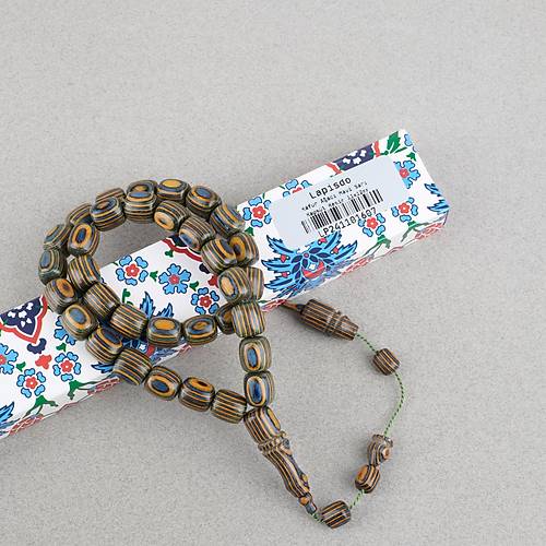 Kafur A�ac� Kaps�l Kesim 11x12mm Tesbih -Mavi Sar�