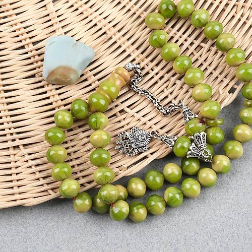 Skma Kehribar Alpaka Pskl Arabi 45lik Ulu Kre Kesim 9x10mm Tesbih