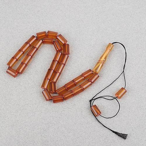 Ate� Kehribar Kesme Kesim 7x10mm Tesbih -�effaf Amber