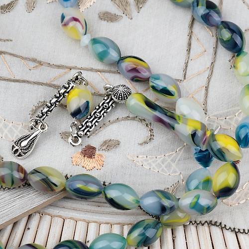 Arizona Katalin Alpaka P�sk�l Beyzi Kesim 8x12mm Tesbih- Ye�il