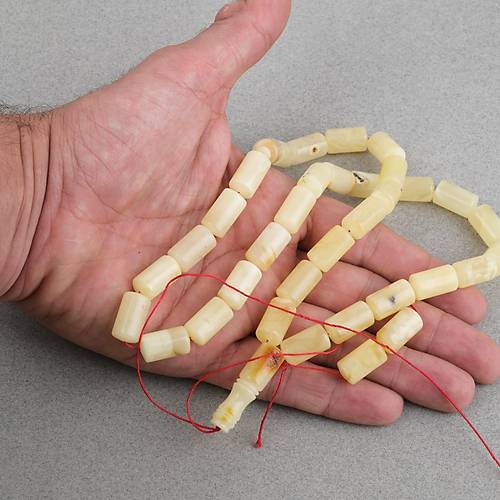 Rus Kaya Damla Kehribar Kesme Kesim 9.5x16.5mm Tesbih