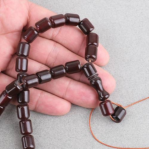 Katalin �ubuk Kaps�l Kesim 9x11mm Tesbih -Koyu Bordo P�ks�ls�z