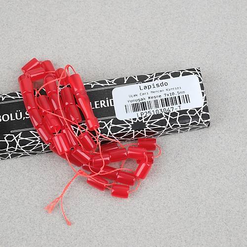 U�ak Cam� Kesme Kesim 7x10.5mm Tesbih - Mercan K�rm�z�