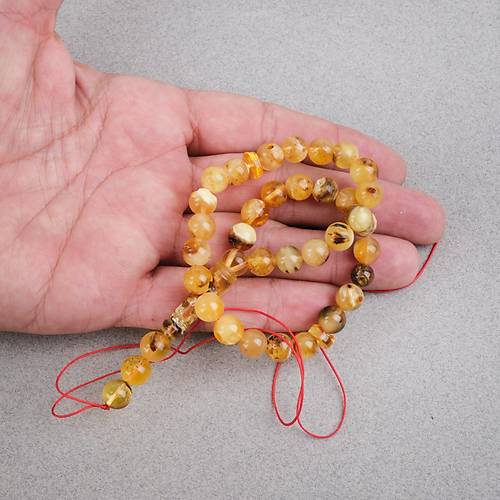 Damla Kehribar K�re Kesim 8mm Tesbih