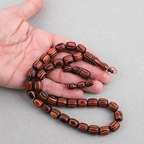 Kafur A�ac� Kaps�l Kesim 11x12mm Tesbih -Siyah Turuncu