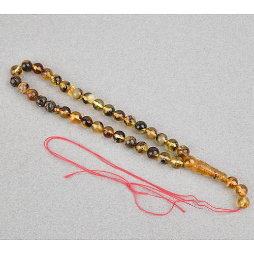 Damla Kehribar Bilek Boy K�re Kesim 8.5mm Tesbih