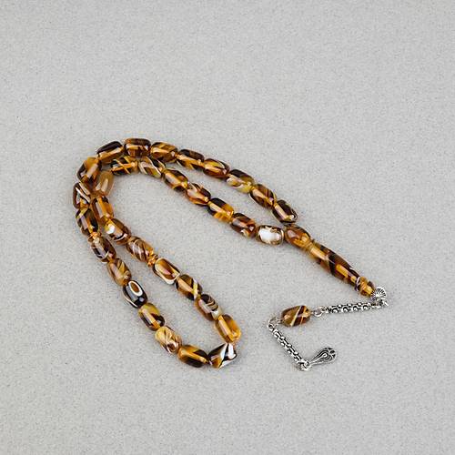 Arizona Katalin Alpaka P�sk�l Kaps�l Kesim 8x12mm Tesbih- Kahverengi Sar�