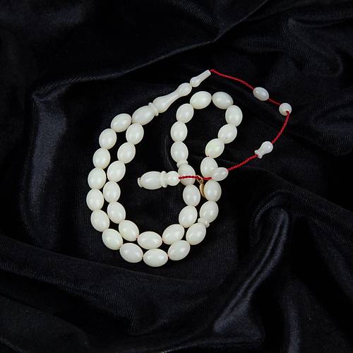 Katalin Beyzi Kesim 7x11 mm Tesbih -Beyaz