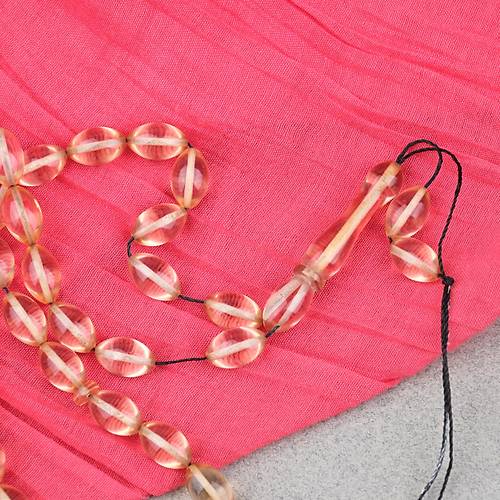 Ate� Kehribar Beyzi Kesim 7x11mm Tesbih-A��k Sar�