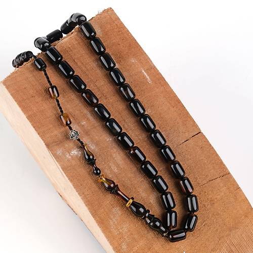Kaplumbaa Kabuu (Baa) Kapsl Kesim 7x11mm Tesbih - Siyah