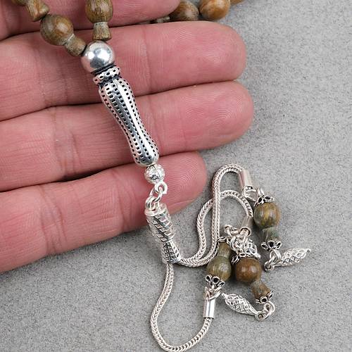 Plesenk A�ac� Usta ��i 925Ayar G�m�� �mame ve P�sk�l Testi Model Kesim 8x13mm Tesbih