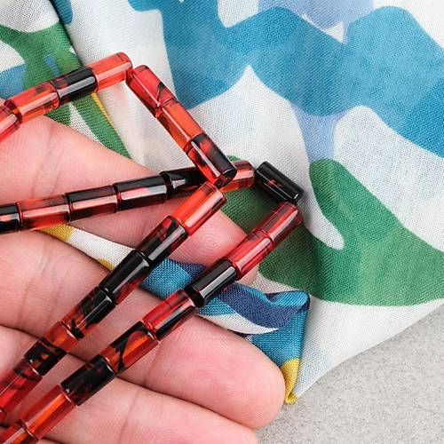 S�kma Kehribar Kesme Kesim Alpaka P�sk�ll� 6x10mm Tesbih