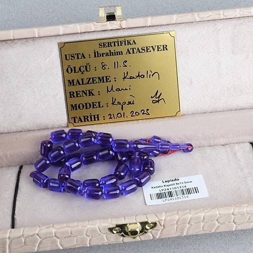 Katalin Usta i Kapsl Kesim 8x11.5mm Tesbih -Parlament Mavi