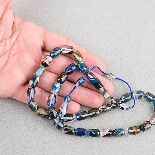 Arizona Katalin Sistemli Kaps�l Kesim 8x12mm Tesbih - Mavi Siyah