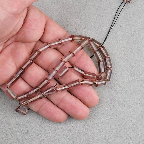 S�kma Kehribar Kesme Kesim 6x10mm Tesbih P�sk�ls�z �effaf Siyah