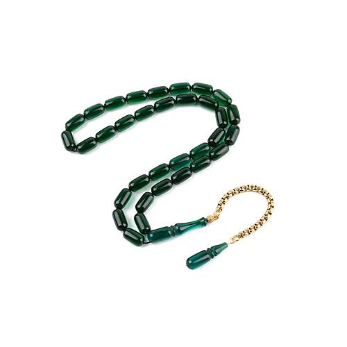 Ate Kebribar Gm Kaplama Pskl Kapsl Kesim 6x12mm Tesbih - Yeil