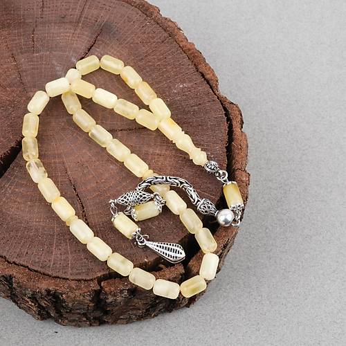 Rus Damla Kehribar 925Ayar G�m�� P�sk�l Kaps�l Kesim 6.5x10mm Tesbih