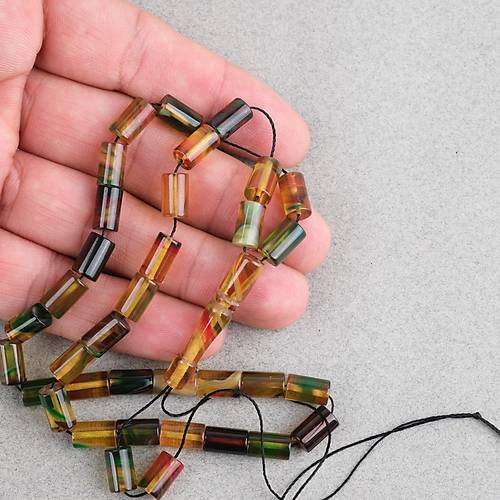 S�kma Kehribar Kesme Kesim 6x10mm Tesbih P�sk�ls�z Sar� Ye�il