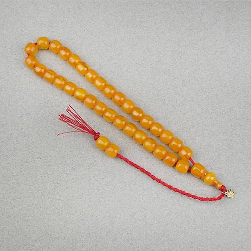 Omari S�kma Kehribar K�sa Kaps�l Kesim Oturtma �mameli Sistemli 8.5x9mm Tesbih