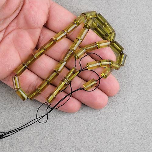 Ate� Kehribar Kesme Kesim 6x10mm Tesbih P�sk�ls�z