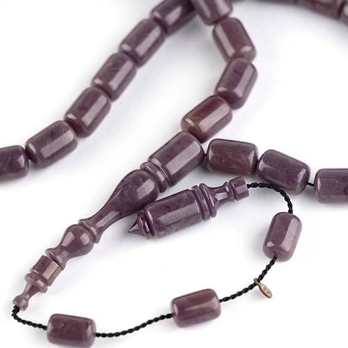 Katalin Usta ��i �mzal� Kaps�l Kesim 7x11mm Tesbih - A��k Bordo