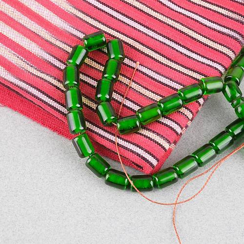 Ate� Kehribar Kaps�l Kesim 9x12mm Tesbih - �effaf Ye�il P�sk�ls�z