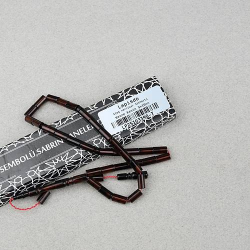 S�kma Kehribar Sistemli Kesme Kesim 5x10mm Tesbih- �effaf Siyah Yans�mal�