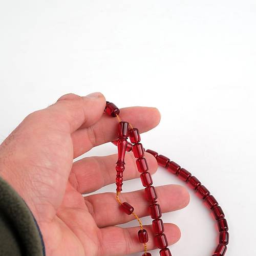 Ate Kehribar Eski Alman Oyun Zar Objeden Kapsl Kesim 6.5x9.5mm Tesbih