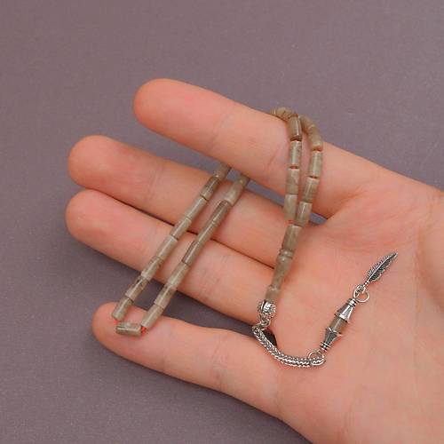 U�ak Cam� Kesme Kesim Alpaka P�sk�ll� 4x8mm Tesbih - S�tl� Kahve