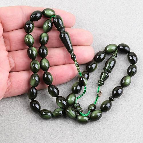 Frans�z Galalit 1940 Usta ��i �mzal� Yumurta Kesim 8x11.5mm Tesbih