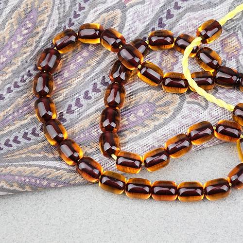 Omari Ate� Kehribar Kaps�l Kesim Oturtma �mameli Sistemli 7.5x10mm Tesbih