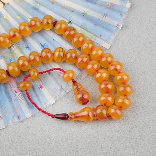 Skma Kehribar Eski Sandk Malndan Tral Tekerlek Kesim 14x11mm Tesbih