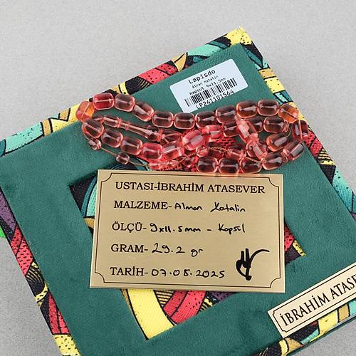 Alman Katalin Usta ��i Kaps�l Kesim 9x11.5mm Tesbih -�effaf G�l Kurusu