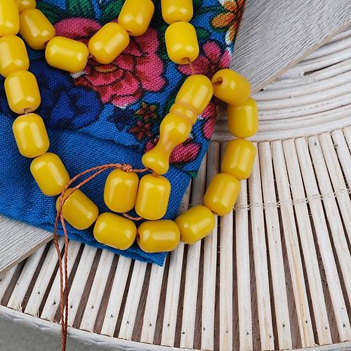 Katalin �ubuk Kaps�l Kesim 9x12.5mm Tesbih - Hardal Sar� P�sk�ls�z