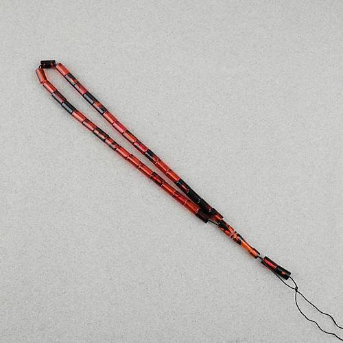 S�kma Kehribar Kesme Kesim 6x10mm Tesbih P�sk�ls�z Siyah K�rm�z�