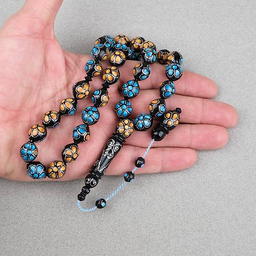 Kuka G�m�� ��lemeli Sistemli, G�m�� Nakka� �mame Beyzi Kesim 11x13mm Tesbih ve Bileklik Seti