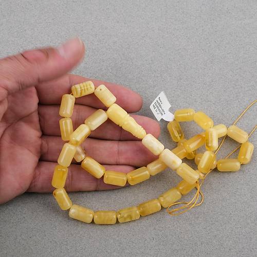 Kaya Damla Kehribar -Balt�k Arpa Kesim 7x14.5mm Tesbih