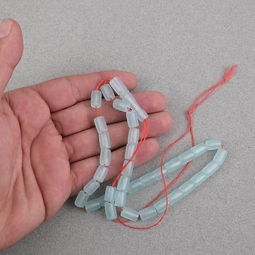 U�ak Cam� Kesme Kesim 7x10.5mm Tesbih - Su Ye�ili