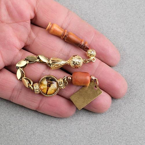 Gergedan A�ac� Usta ��i �mzal� De�i�en �mameli Kaps�l Kesim 9x12mm Tesbih