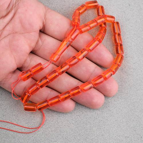 U�ak Cam� Kesme Kesim 7x10mm Tesbih P�sk�ls�z �effaf Turuncu
