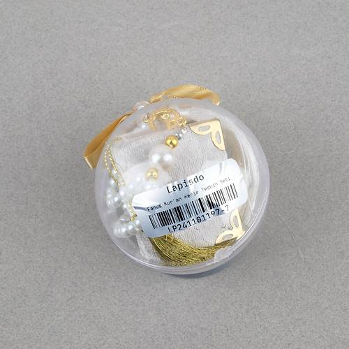 Fanus ��erisinde Mini Kuran ve Tesbih Seti