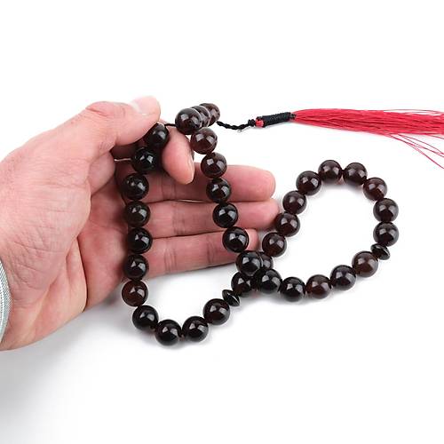 Sumatra Kaya Damla Kehribar Kre Kesim 12mm Tesbih