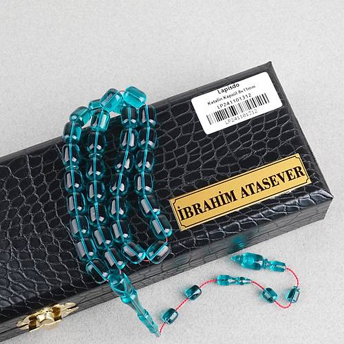 Katalin Usta i Kapsl Kesim 8x11mm Tesbih -Turkuaz