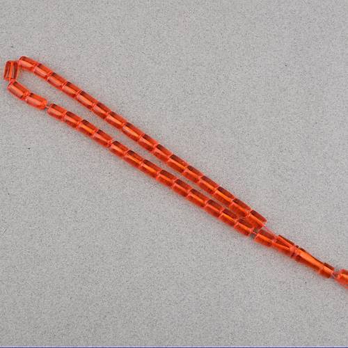 U�ak Cam� Kesme Kesim 7x10mm Tesbih P�sk�ls�z �effaf Turuncu