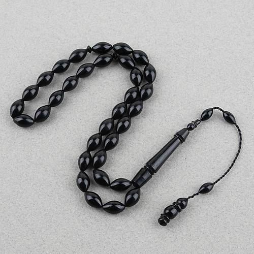 Kuka Siyah Arpa Kesim 8x13mm Tesbih